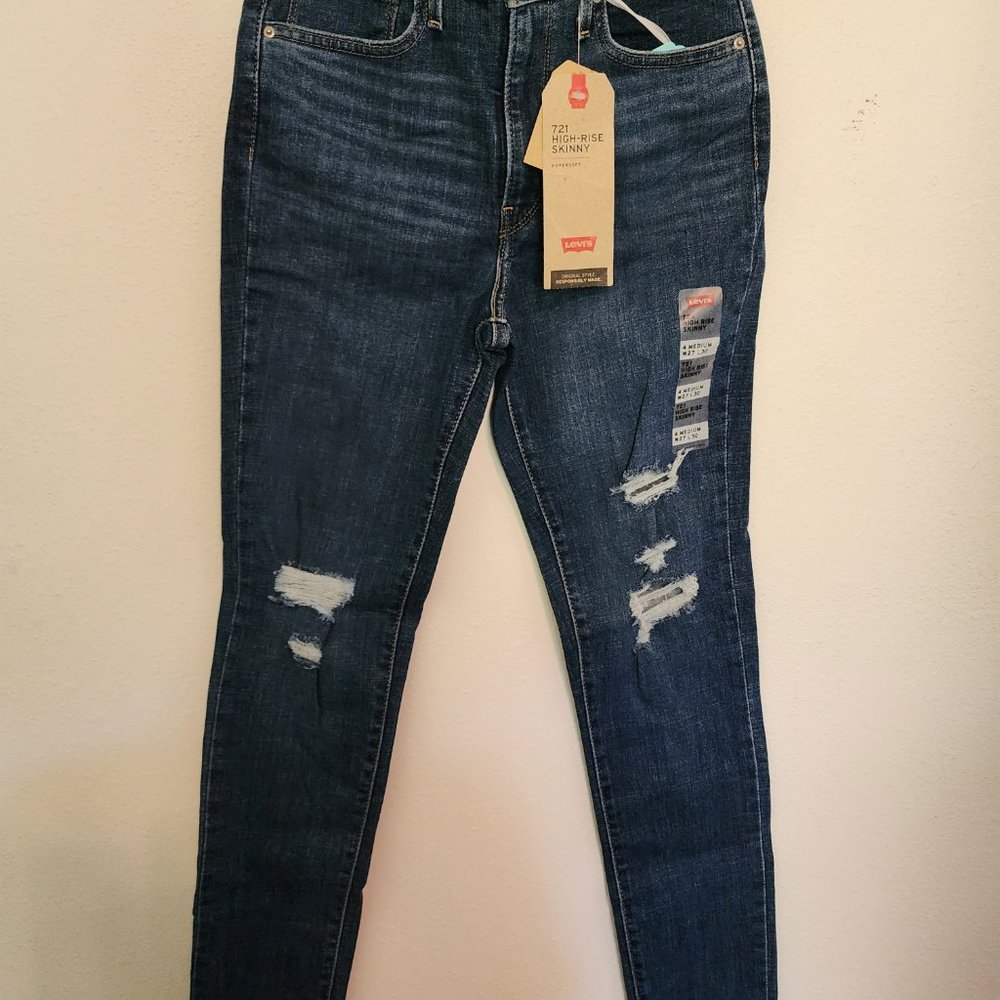 NWT 721 Levi Jeans High Rise Skinny‎ Size 27x30